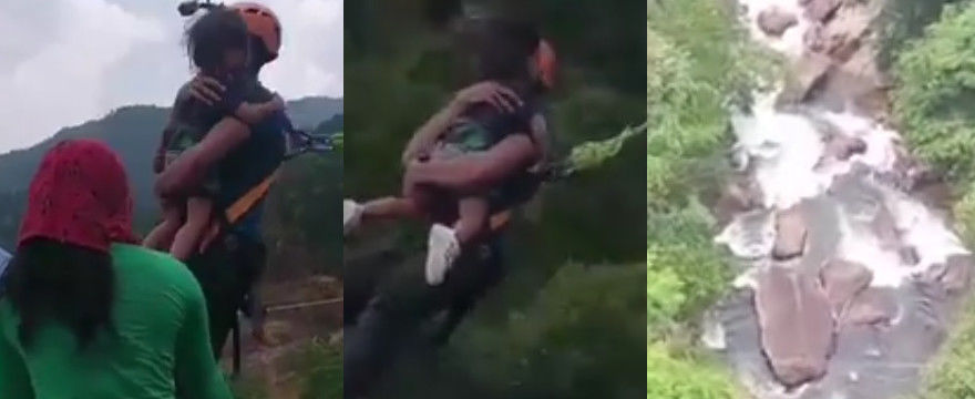 Ten tata skoczył na bungee z dwuletnią córką! ZOBACZ FILMIK!